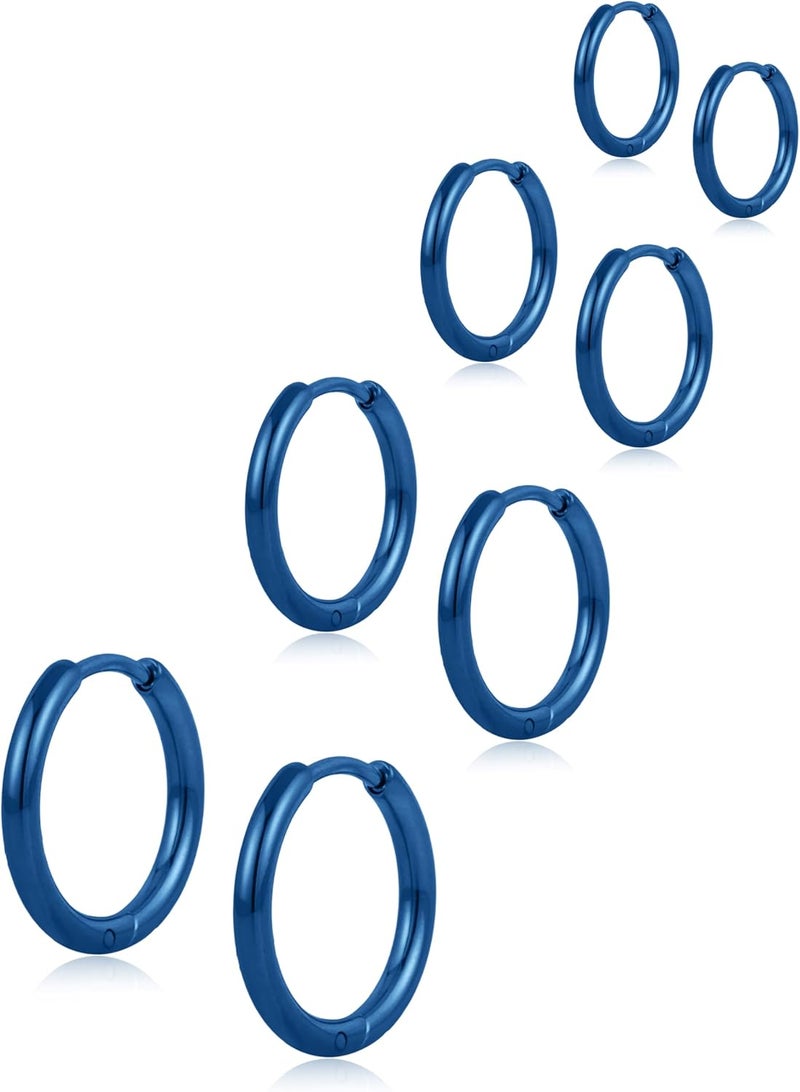 Poxtex Small Gold Huggie Hoop Earrings Set for Women Men Hypoallergenic 14K Plated Stack Cartilage Earrings, Multiple Piercing Lightweight Mini Thin Cute Dainty Trendy Jewelry Set Christmas Gifts for Women - Image 1